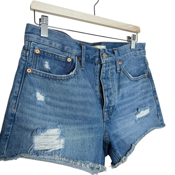Madewell Relaxed Denim Shorts Distressed Size 25 - Picture 3 of 6